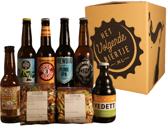 Bierpakket met 6 IPA bieren en borrelmixen